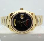 Replica Rolex Day Date Black Onyx Dial Yellow Gold Watch 36mm